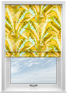 Rodeo Drive, Yellow - Twist&Fit Roman Blind